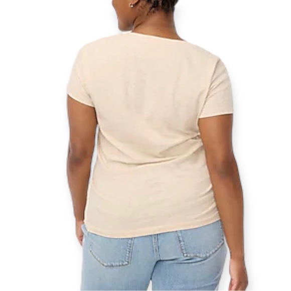 J. CREW T-Shirt Vintage Slub Cotton V-Neck Tee Heather Wheat Short Sleeve NWT - Picture 7 of 10
